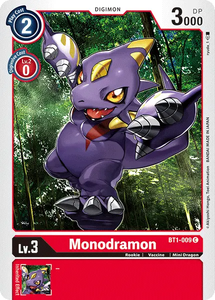 Digimon TCG Card 'BT1-009' 'Monodramon'