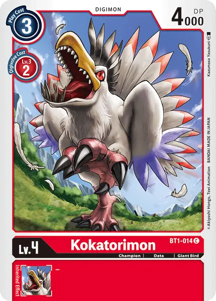 Digimon TCG Card BT1-014 Kokatorimon