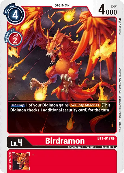 Digimon TCG Card BT1-017 Birdramon