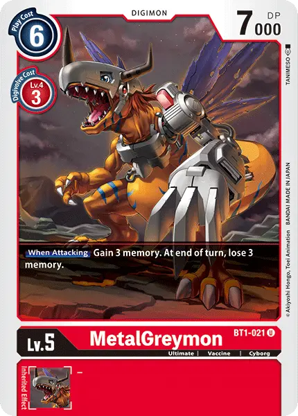 Digimon TCG Card BT1-021 MetalGreymon