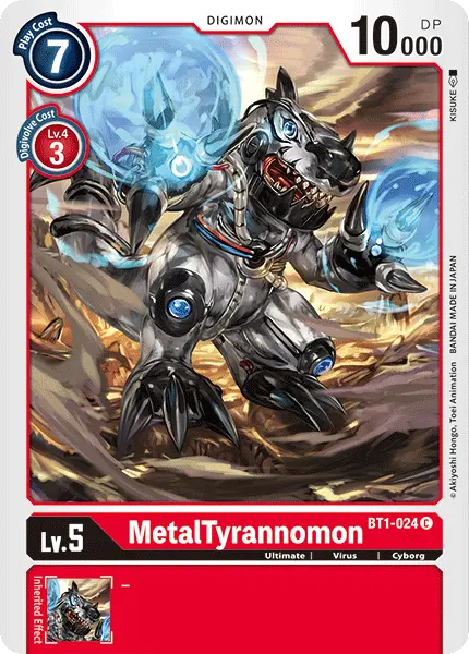 Digimon TCG Card BT1-024 MetalTyrannomon