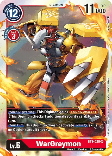 Digimon TCG Card 'BT1-025' 'WarGreymon'