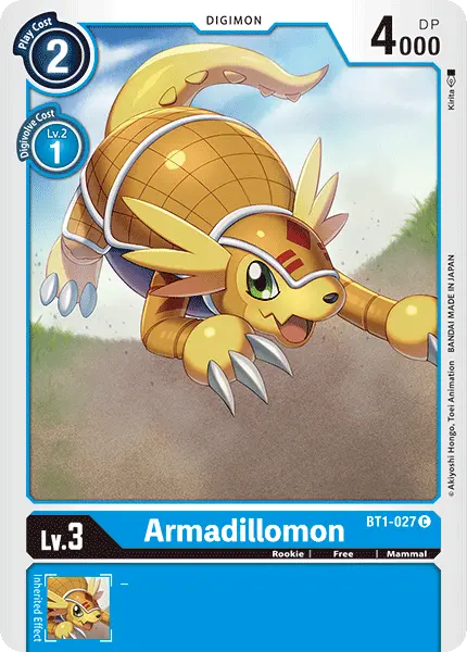 Digimon TCG Card BT1-027 Armadillomon