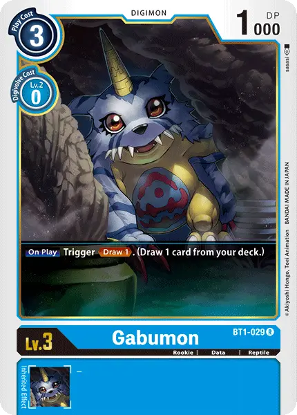 Digimon TCG Card BT1-029 Gabumon
