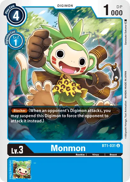 Digimon TCG Card BT1-031 Monmon