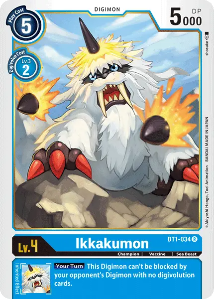 Digimon TCG Card BT1-034 Ikkakumon