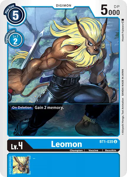 Digimon TCG Card BT1-035 Leomon