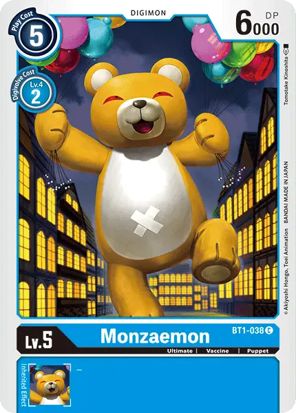 Digimon TCG Card BT1-038 Monzaemon