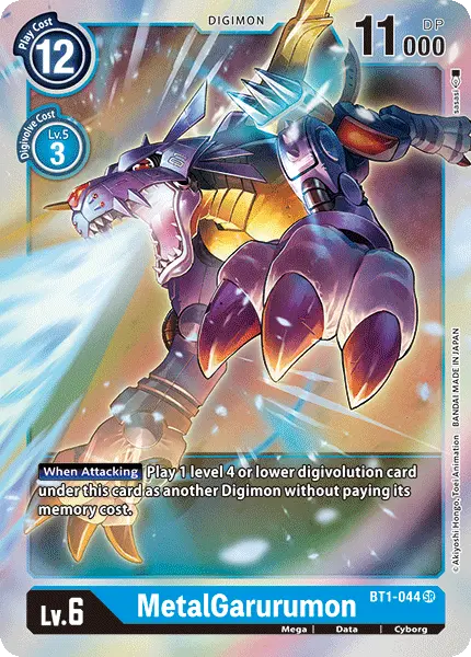 Digimon TCG Card BT1-044 MetalGarurumon