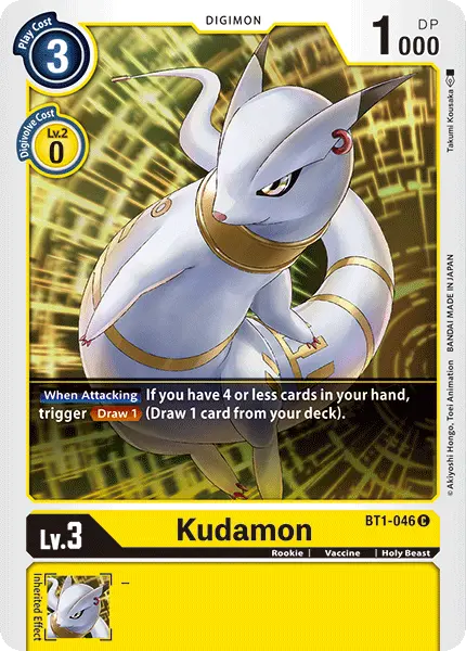 Digimon TCG Card BT1-046 Kudamon