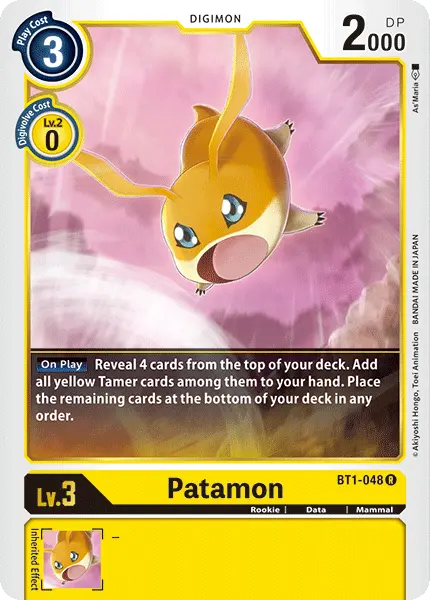 Digimon TCG Card BT1-048 Patamon