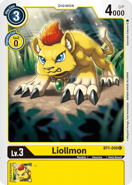 Digimon TCG Card BT1-050 Liollmon