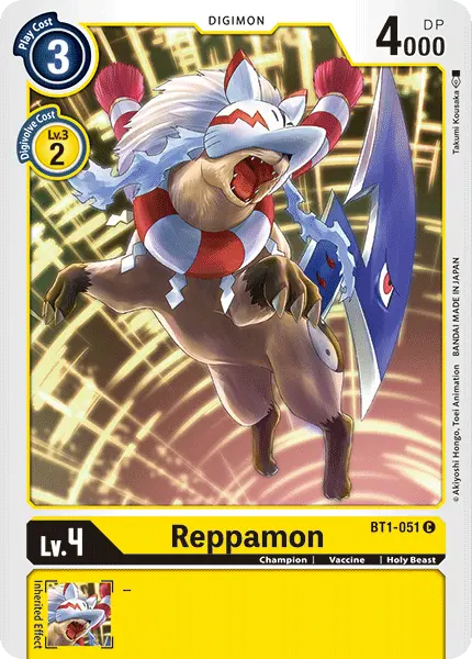 Digimon TCG Card BT1-051 Reppamon
