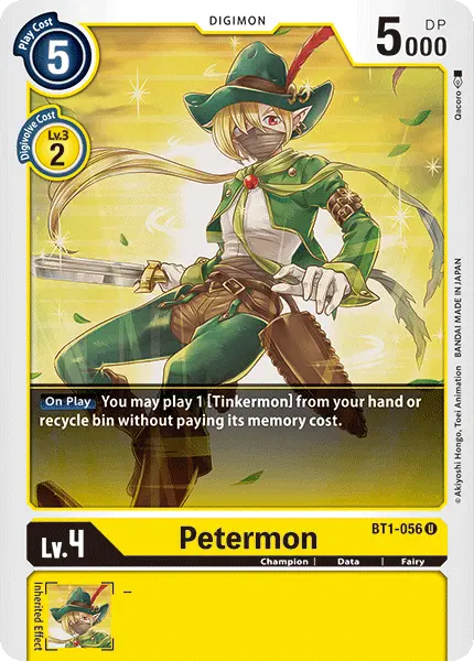 Digimon TCG Card 'BT1-056' 'Petermon'