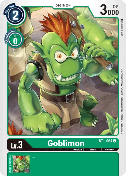 Digimon TCG Card BT1-064 Goblimon