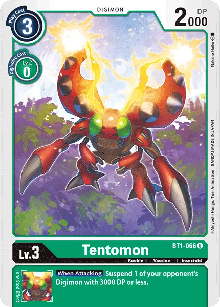 Digimon TCG Card 'BT1-066' 'Tentomon'