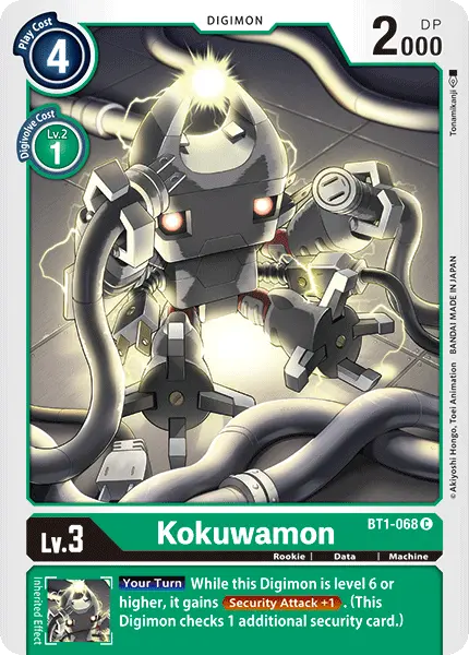 Digimon TCG Card BT1-068 Kokuwamon