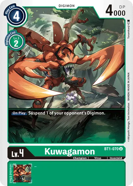 Digimon TCG Card 'BT1-070' 'Kuwagamon'