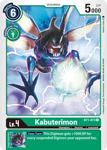 Digimon TCG Card BT1-073 Kabuterimon