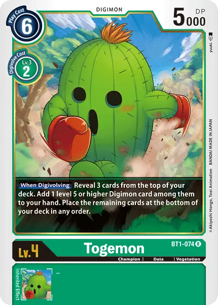 Digimon TCG Card 'BT1-074' 'Togemon'