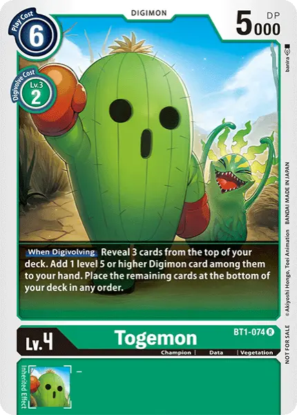 Digimon TCG Card 'BT1-074_P1' 'Togemon'