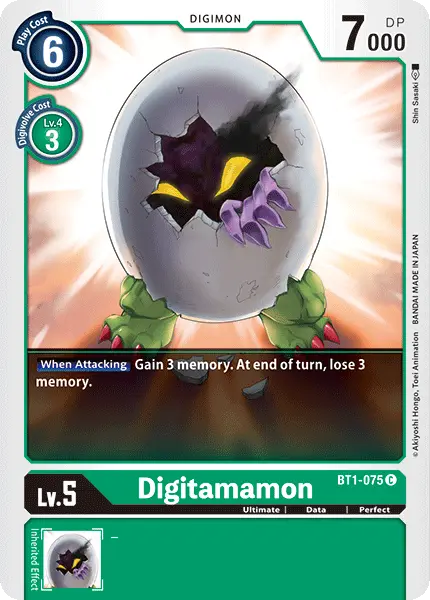 Digimon TCG Card BT1-075 Digitamamon