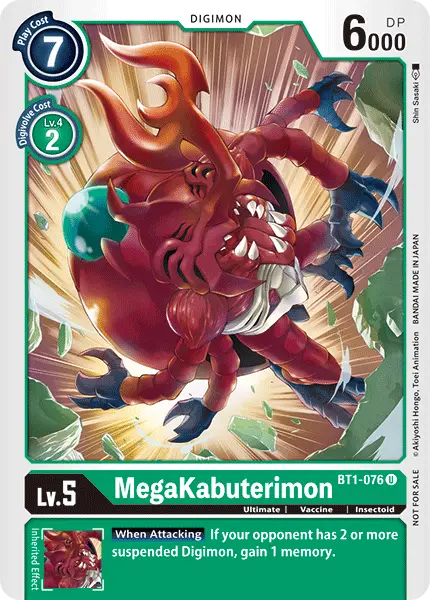 Digimon TCG Card 'BT1-076_P1' 'MegaKabuterimon'