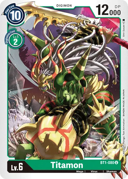 Digimon TCG Card BT1-080 Titamon