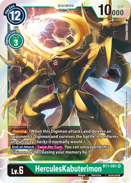 Digimon TCG Card 'BT1-081' 'HerculesKabuterimon'