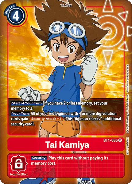 Digimon TCG Card 'BT1-085_P1' 'Tai Kamiya'