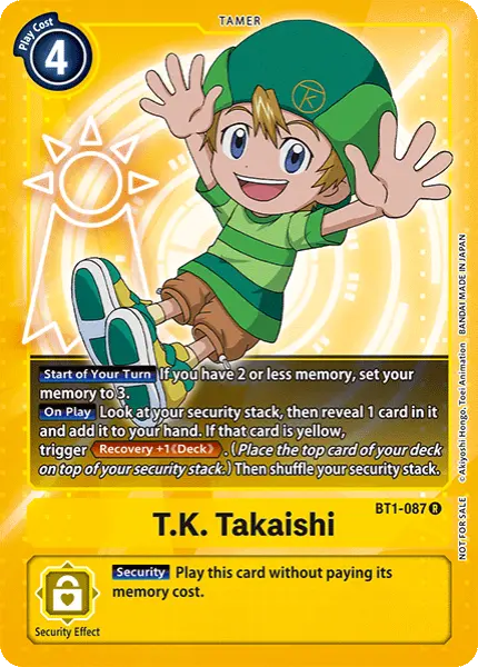 Digimon TCG Card BT1-087_P2 T.K. Takaishi