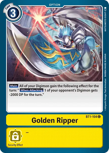 Digimon TCG Card 'BT1-104' 'Golden Ripper'