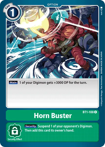 Digimon TCG Card BT1-108 Horn Buster