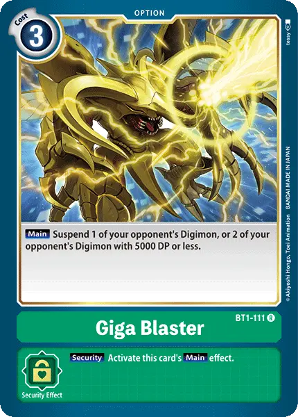 Digimon TCG Card BT1-111 Giga Blaster