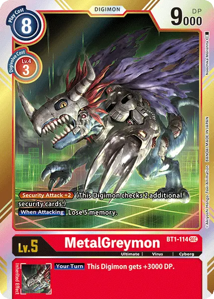 Digimon TCG Card BT1-114 MetalGreymon