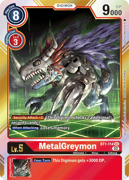 Digimon TCG Card BT1-114_P2 MetalGreymon