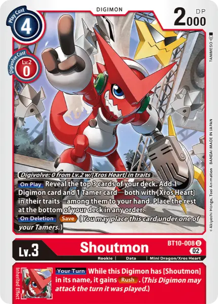 Digimon TCG Card BT10-008 Shoutmon
