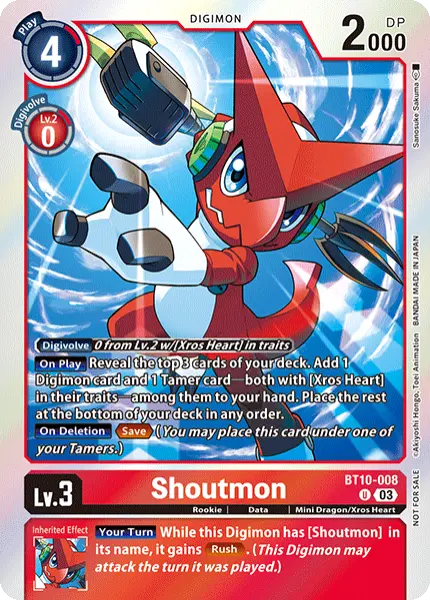 Digimon TCG Card BT10-008_P2 Shoutmon