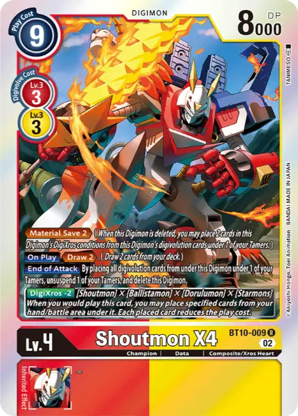 Digimon TCG Card 'BT10-009' 'Shoutmon X4'