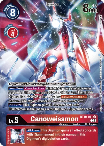 Digimon TCG Card 'BT10-011_P1' 'Canoweissmon'