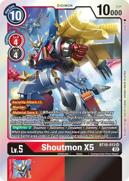 Digimon TCG Card 'BT10-013' 'Shoutmon X5'