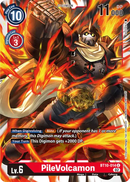 Digimon TCG Card BT10-014 PileVolcamon