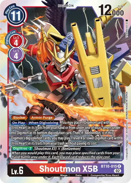 Digimon TCG Card 'BT10-015' 'Shoutmon X5B'