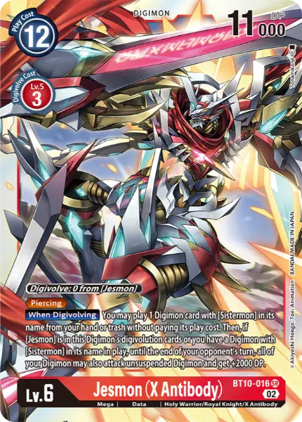 Digimon TCG Card BT10-016 Jesmon (X Antibody)
