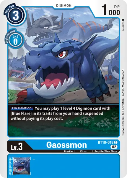 Digimon TCG Card BT10-018 Gaossmon