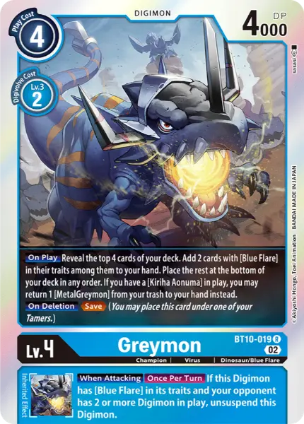 Digimon TCG Card BT10-019 Greymon