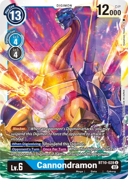 Digimon TCG Card 'BT10-028' 'Cannondramon'