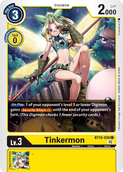 Digimon TCG Card 'BT10-030' 'Tinkermon'