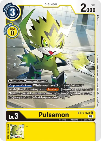 Digimon TCG Card BT10-031 Pulsemon