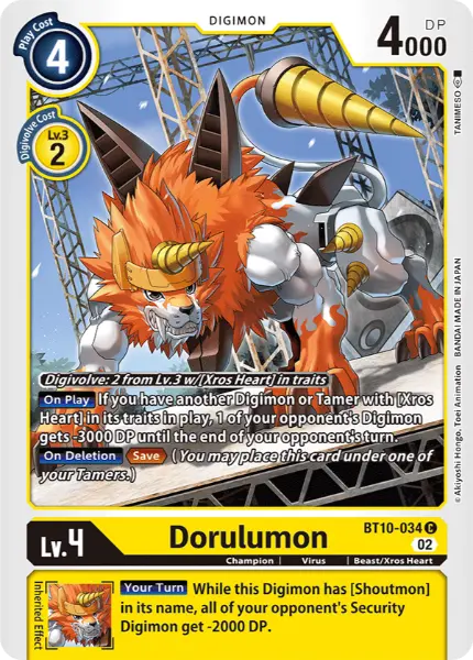 Digimon TCG Card BT10-034 Dorulumon